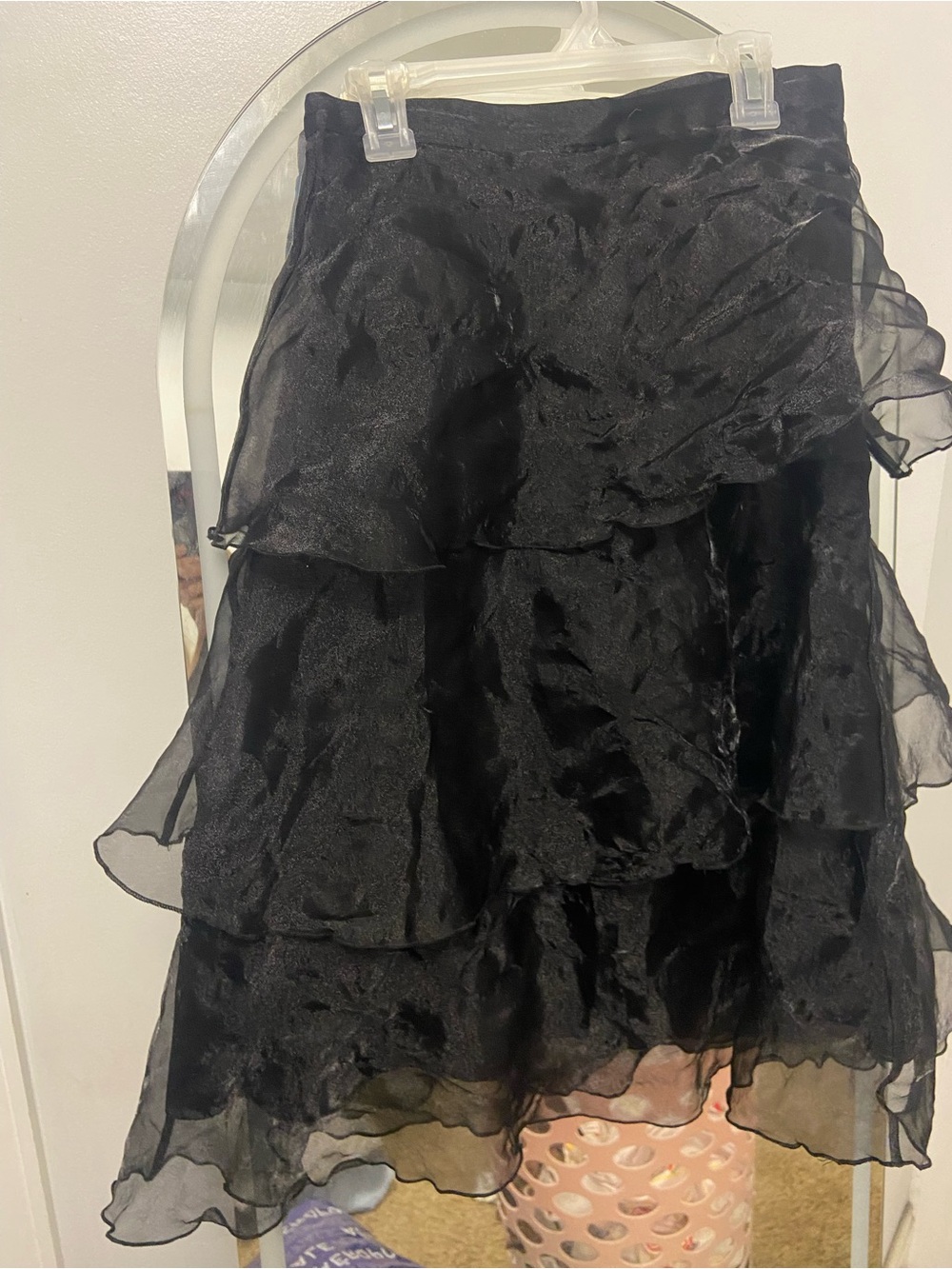 H&M Black Layered A-Line Chiffon Skirt
